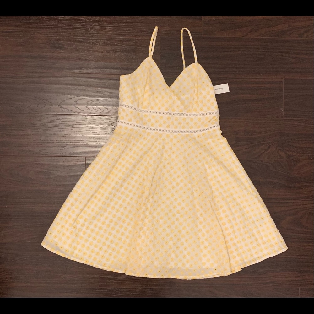 Flower Print Yellow Dress